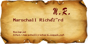Marschall Richárd névjegykártya